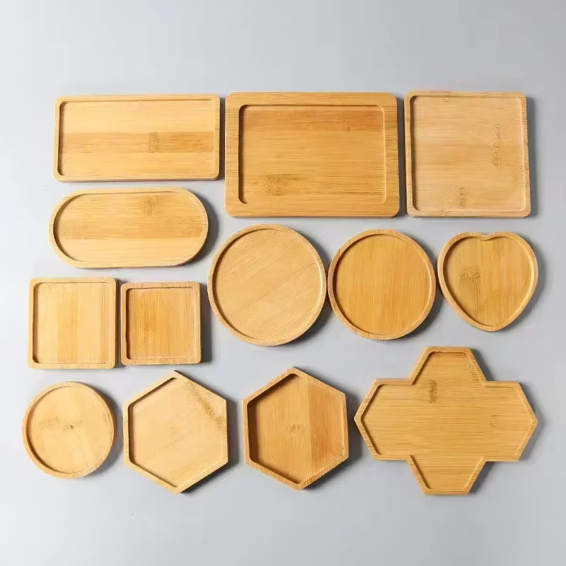 Plateau multi-bambou, soucoupe en bois