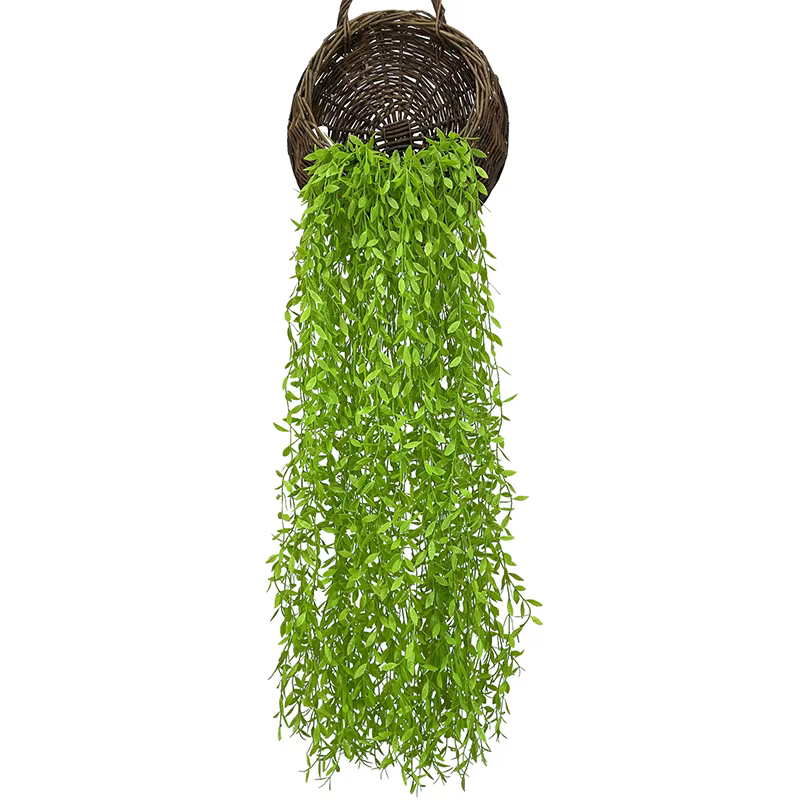 Simulation de Branches de saule pleurs plantes vertes artificielles tenture murale rotin fleur en plastique bricolage décor de mariage maison accessoires Photo