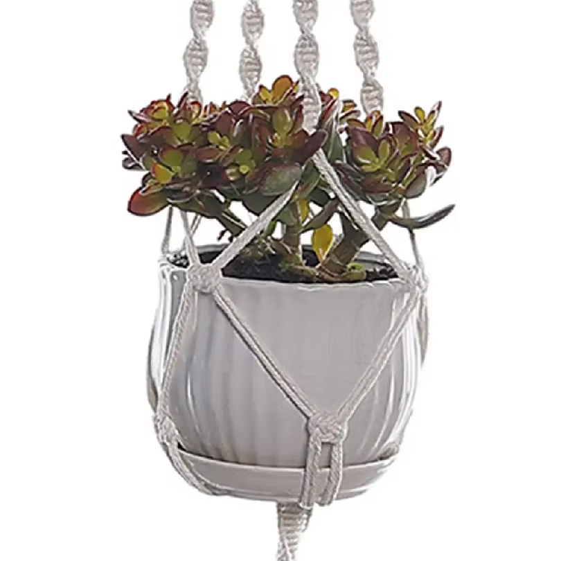 Support de plante en macramé fait main