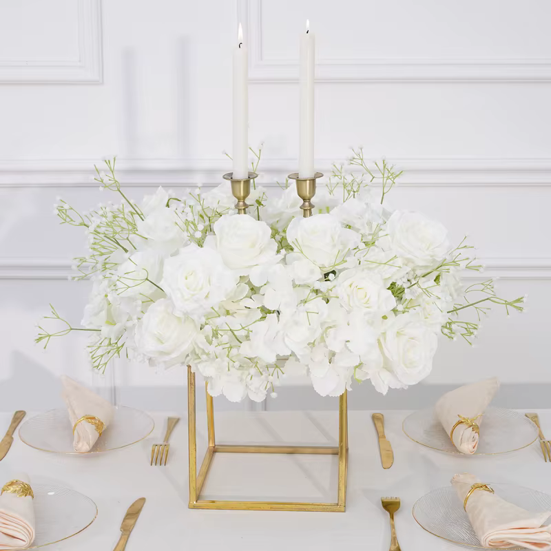 Couronne de Souffle de Bébé Rose Blanche