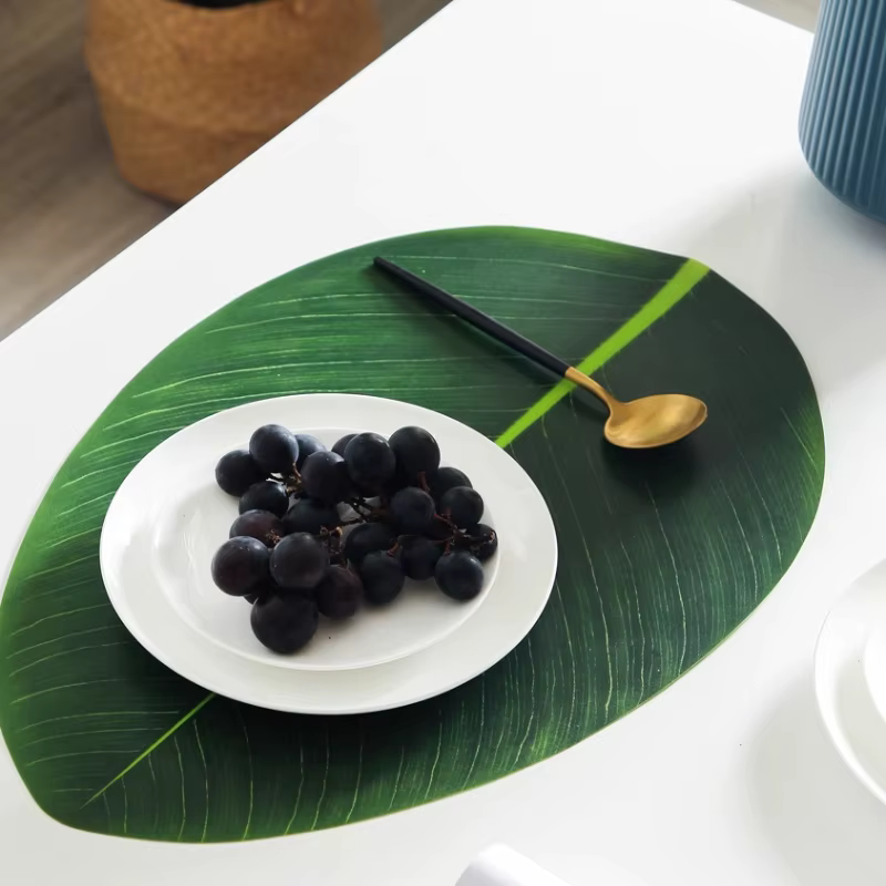 Napperon de beauté de plante verte simulée PEVA