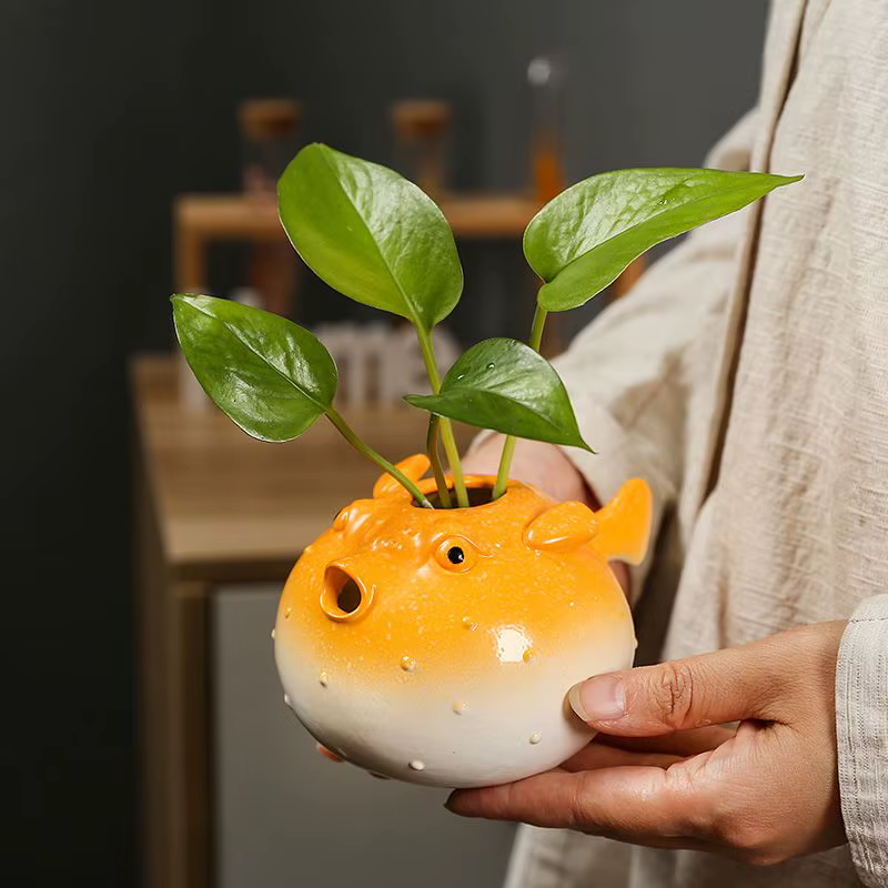 Poisson en céramique succulente planteur Globefish poterie bonsaï Pot Cactus plante Pot de fleurs Air