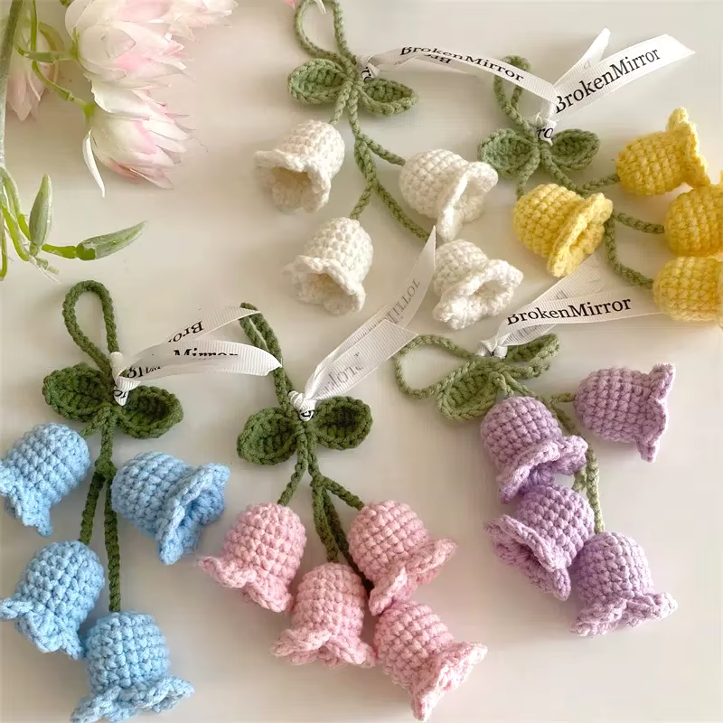 Porte-clés fleurs au Crochet de muguet
