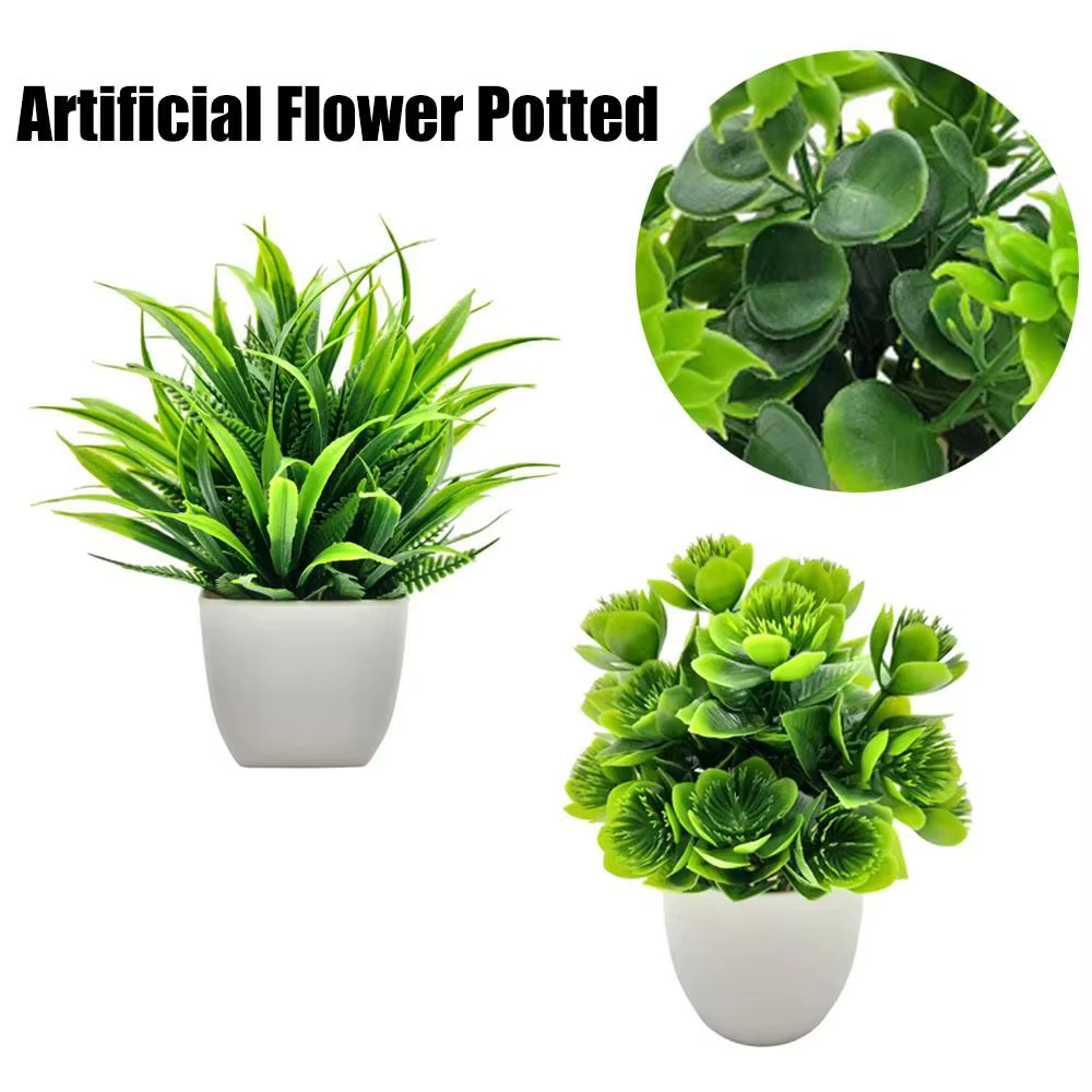 Mini Fausses Fleurs en Pot pour Décoration de Table