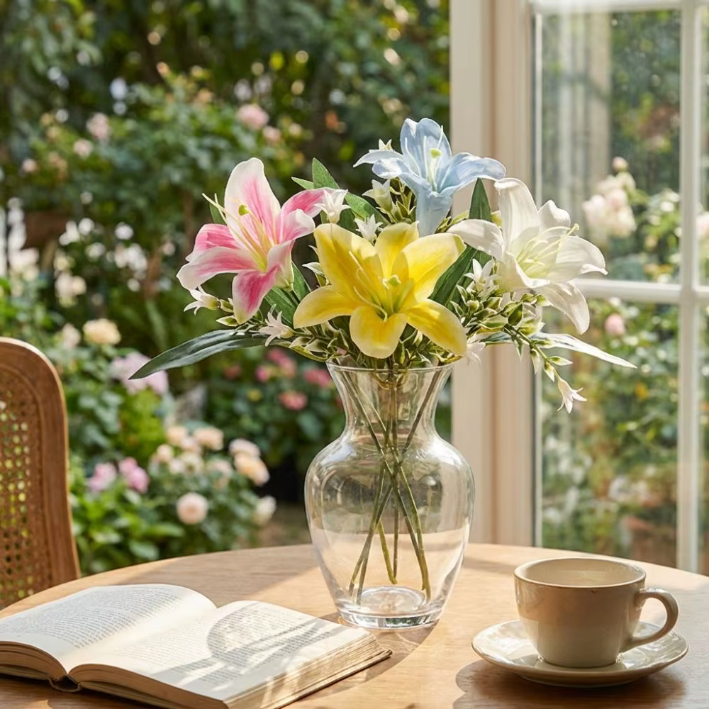 Branche de fleurs artificielles en plastique pour centre de table
