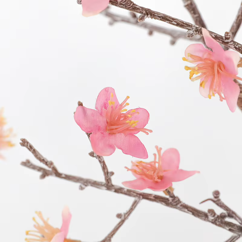 4 pièces de branches de pruniers d'hiver artificielles de 120 cm