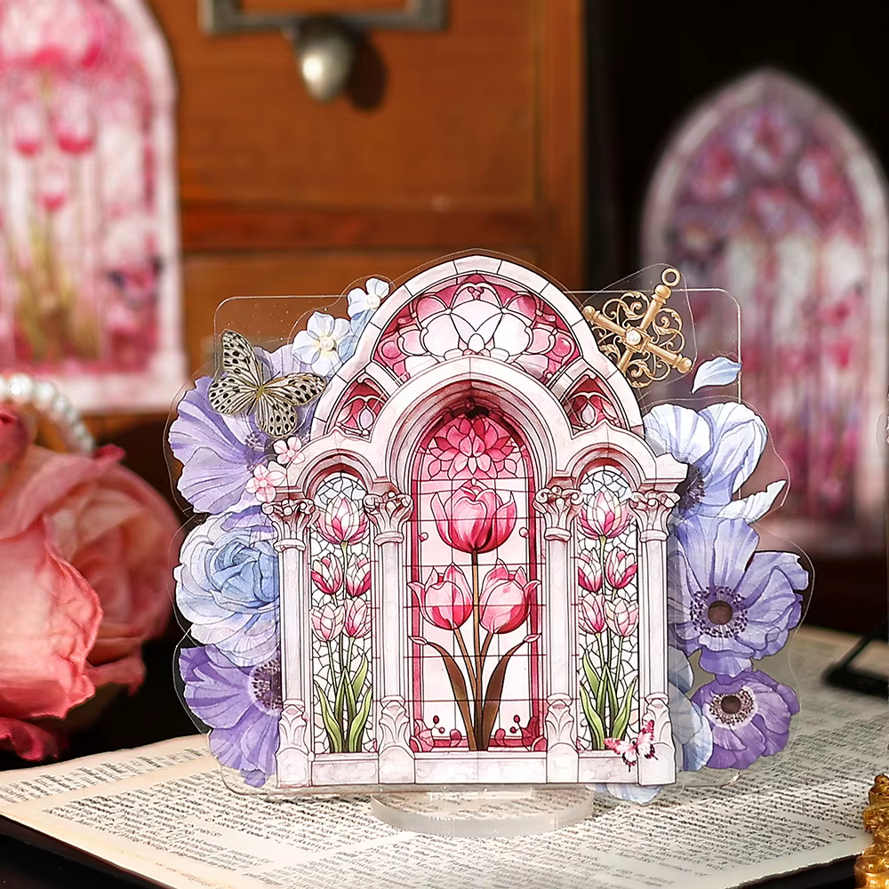JIANQI 10 pièces fleurs fenêtre autocollant PET matériaux Collage indésirable Journal bricolage Scrapbooking fournitures esthétique décor autocollant