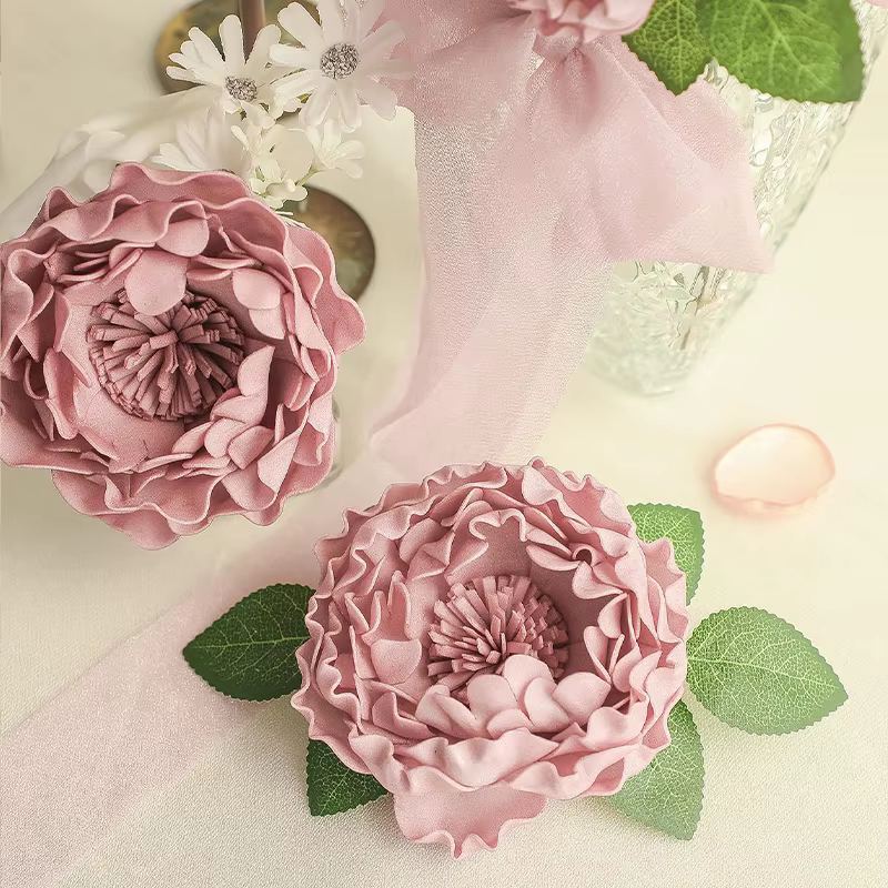 Roses Poussières Artificielles en Mousse avec Tiges pour Patients