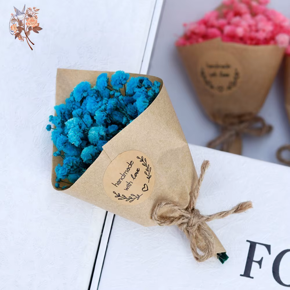 Fleurs séchées éternelles Gypsophila Mini Bouquet boîte-cadeau Souvenir mariage boutonnière Corsage véritable souffle de bébé décoration de voiture à la maison