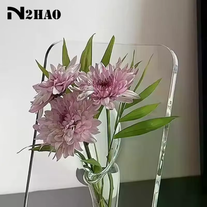 Vase à fleurs en acrylique transparent