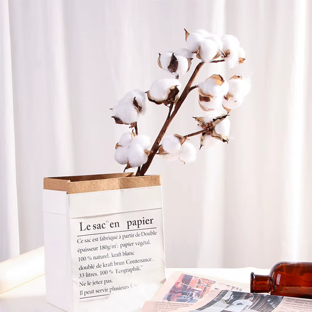 Décor à la maison fait à la main fausse fleur branche florale tige de coton