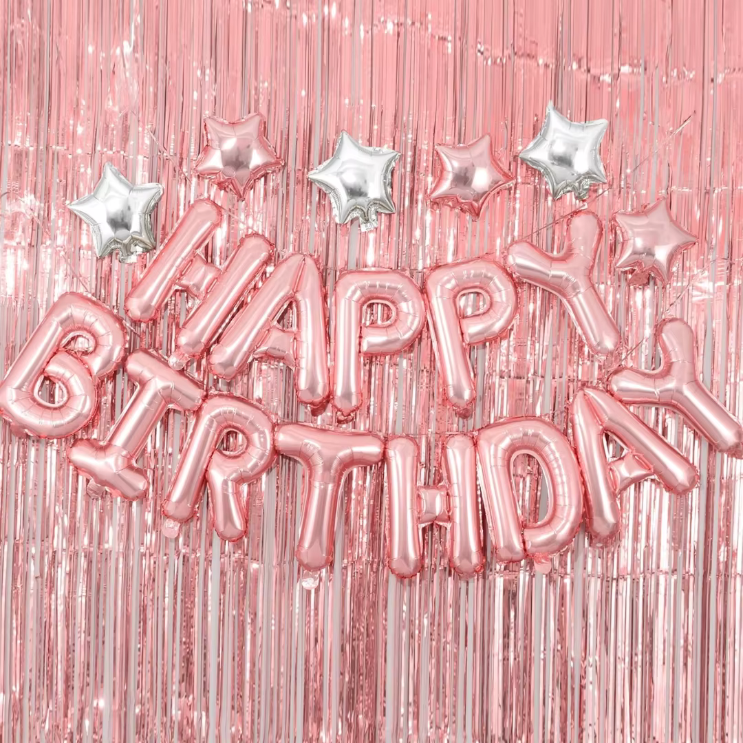 Ballons joyeux anniversaire de 16 pouces, en aluminium rose et bleu, fournitures de décoration de fête d'anniversaire, accessoires de bricolage pour la maison