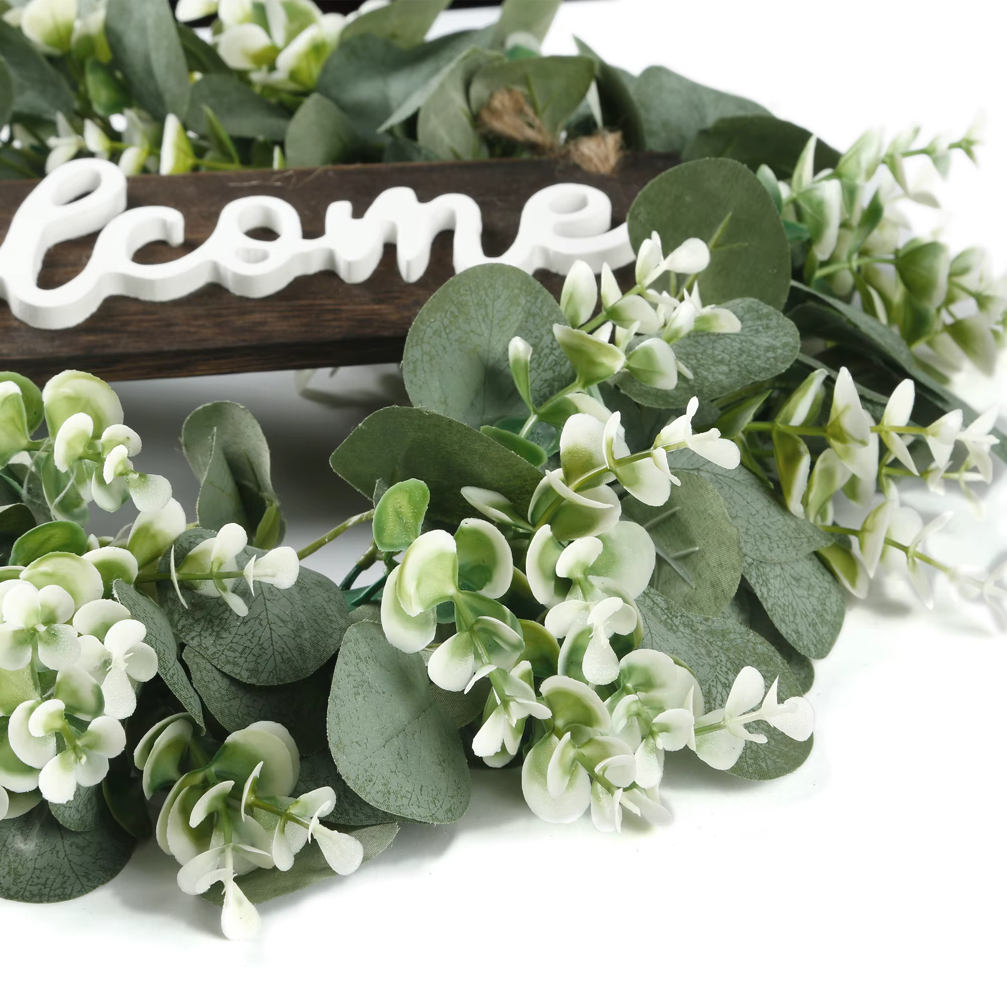 Couronne d'eucalyptus artificielle de 13 pouces