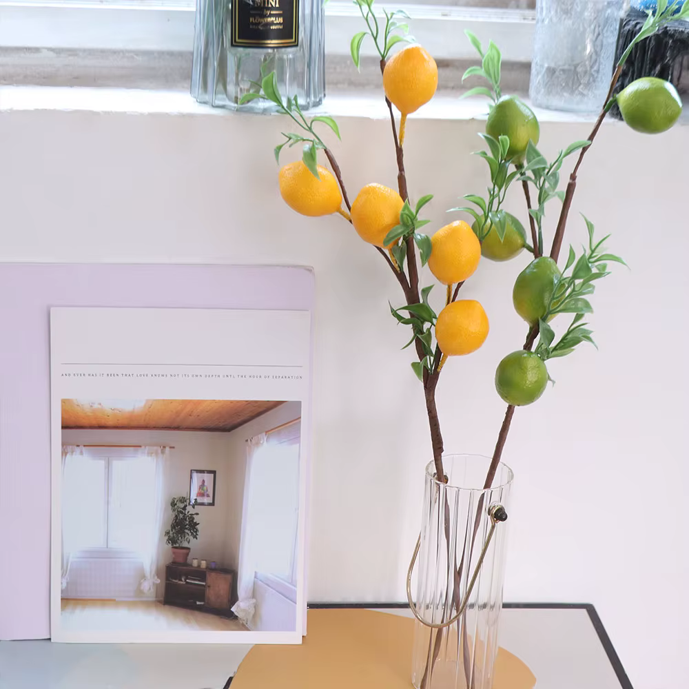 Branche de citron artificielle en plastique