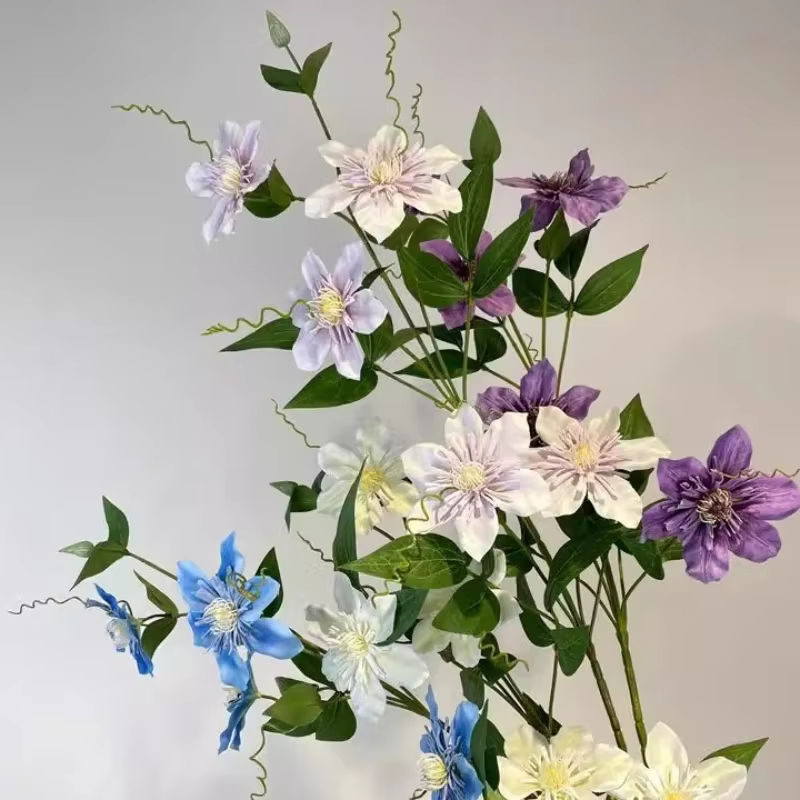 5 fleurs artificielles de Lotus en fil de fer