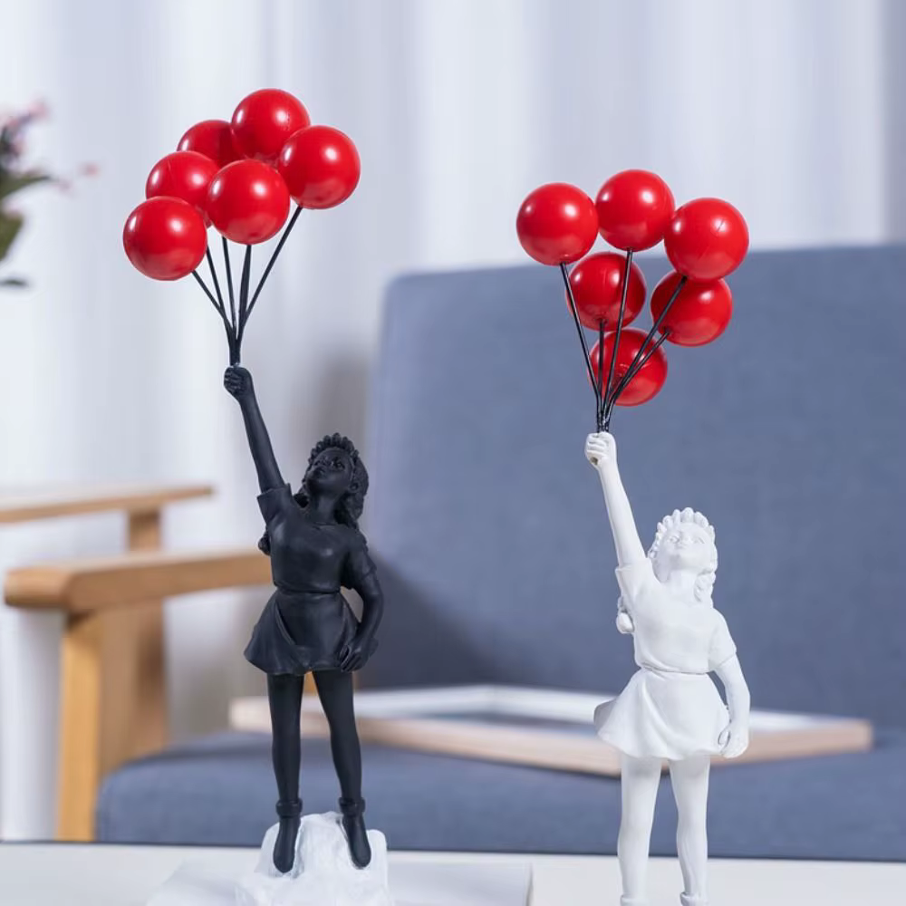 Statue de lanceur de fleurs intérieure en résine
