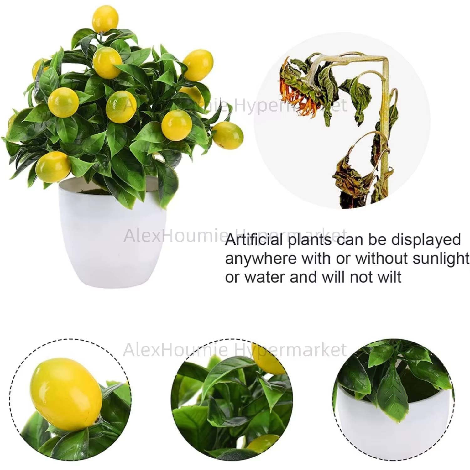 Faux citron vert, petite plante artificielle en plastique