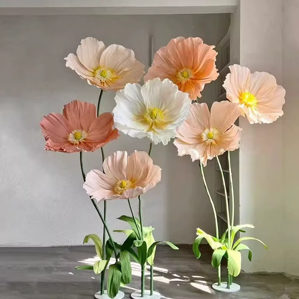 Nouveau 60cm simuler fleur géante papier simulé grande