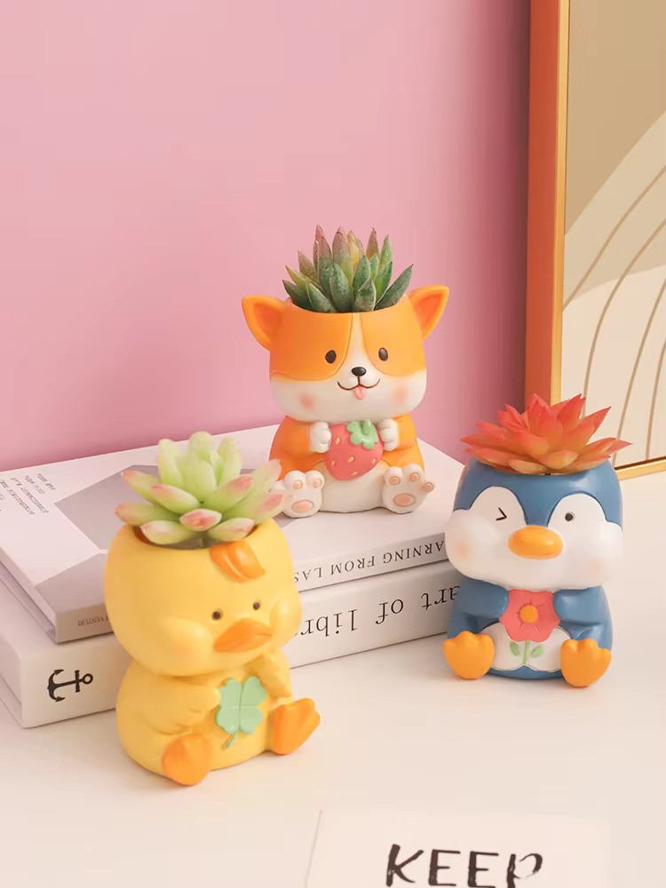 Jardinière d'animaux mignons pour plantes succulentes