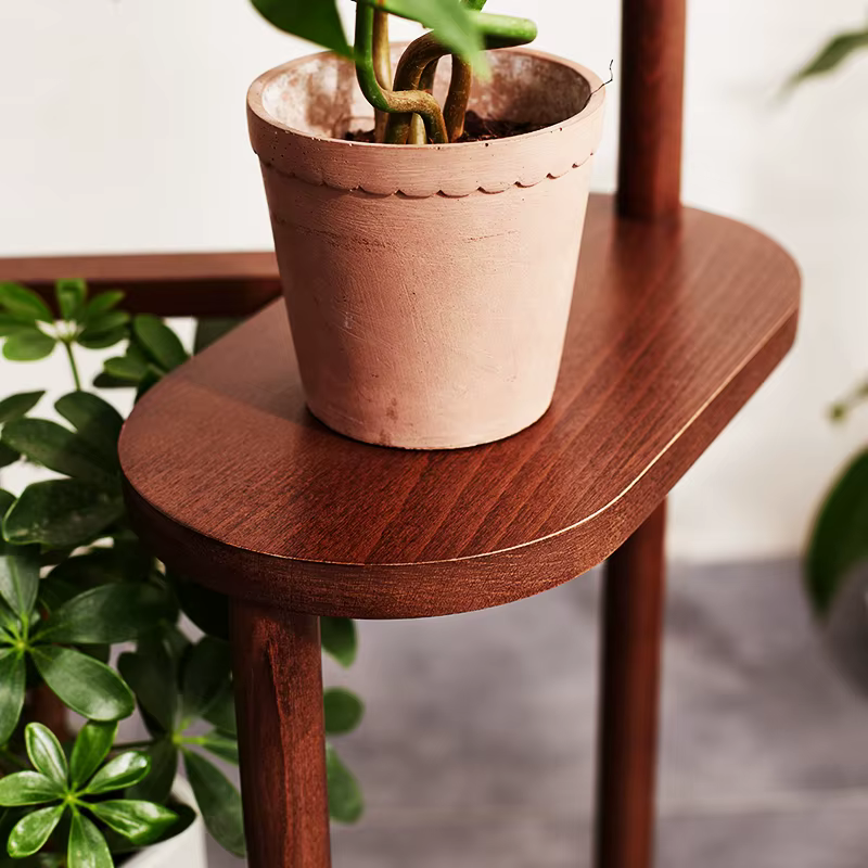 Support pour plantes d'intérieur en bois massif