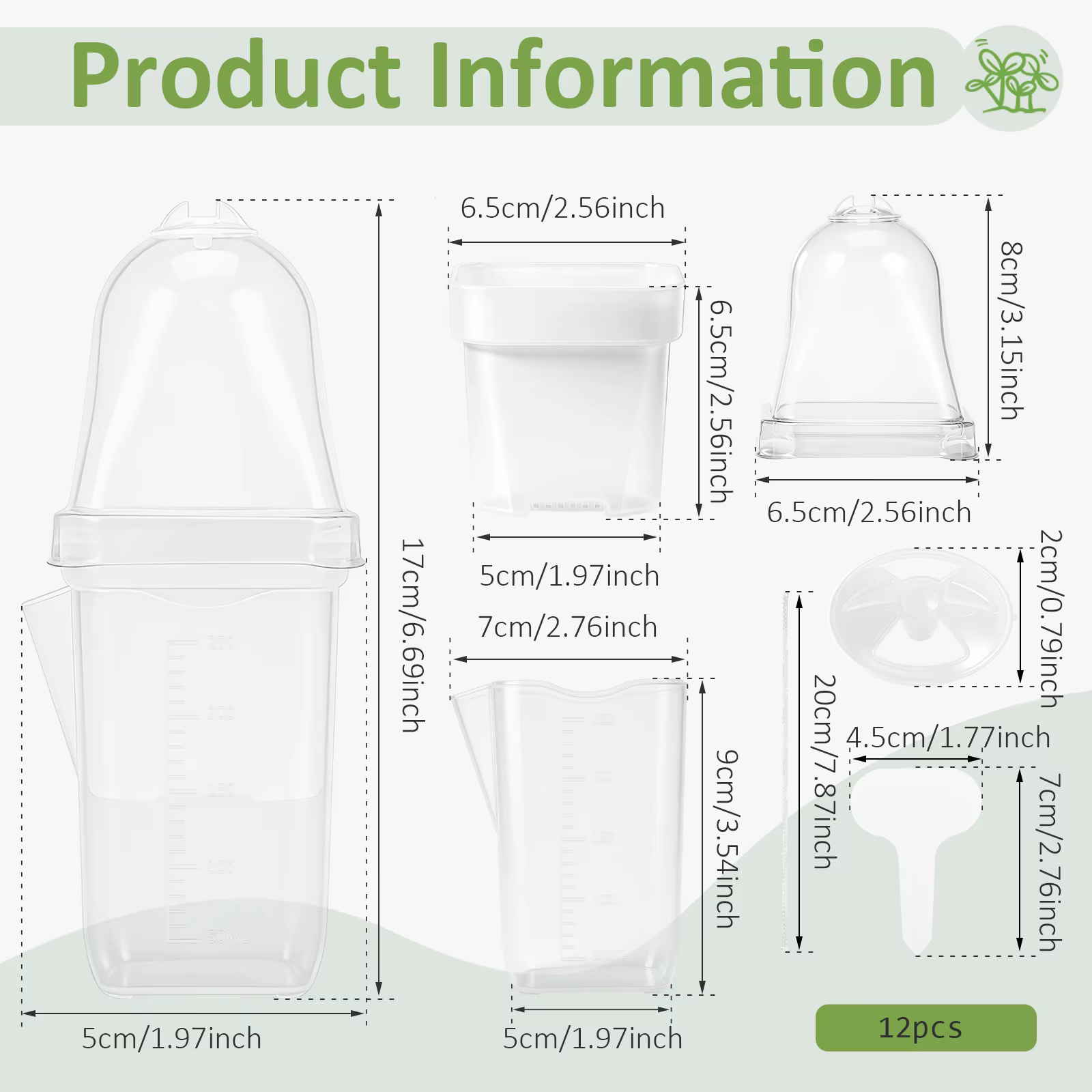 12 Pots de Fleurs Auto-Arrosants en Plastique Transparent pour Plantes Hydroponiques