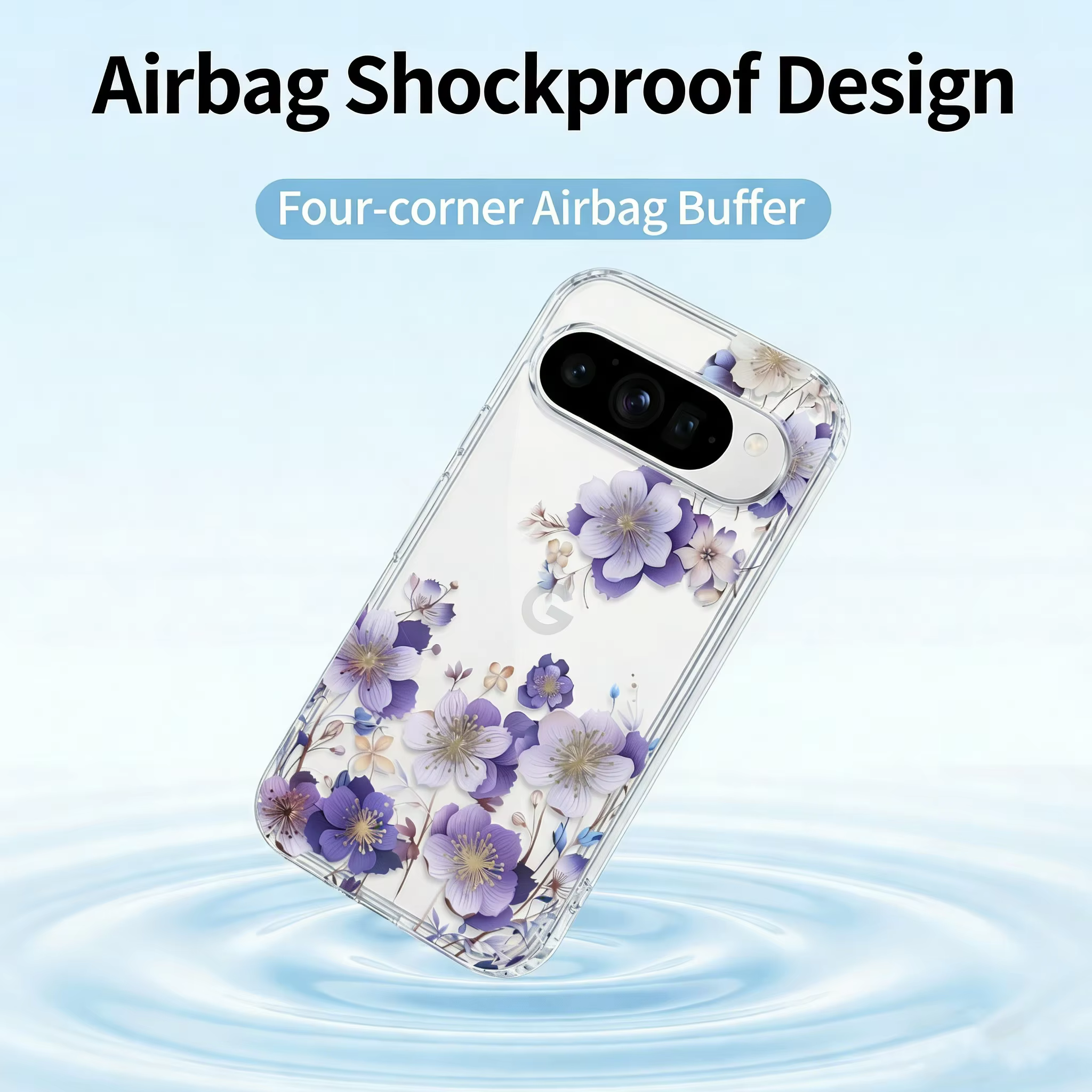 Coque de téléphone de luxe en TPU, pour Google Pixel 10A/10Pro/10Pro XL/9A/9Pro/9Pro XL, design à fleurs et plumes, couverture souple, revêtement coloré HD.
