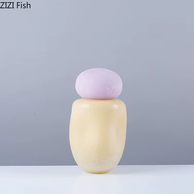 Vase en Verre Coloré avec Couvercle