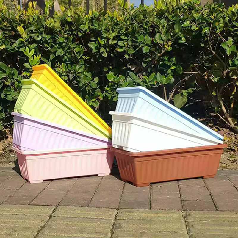 1 ensemble de jardinières rectangulaires en plastique pour balcon