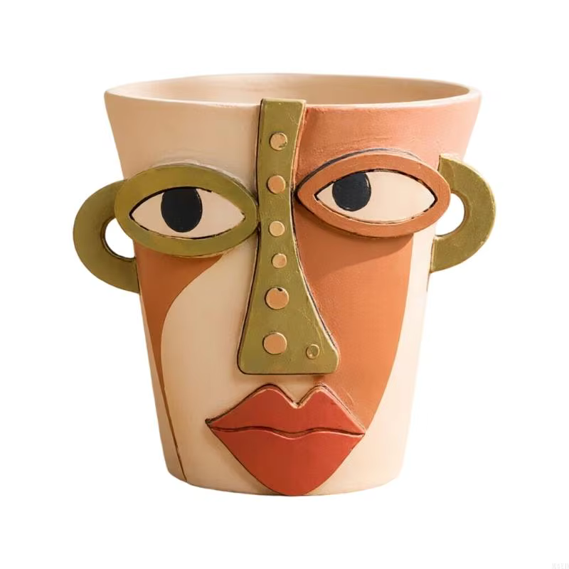 Pot jardinière à visage artistique M4YD