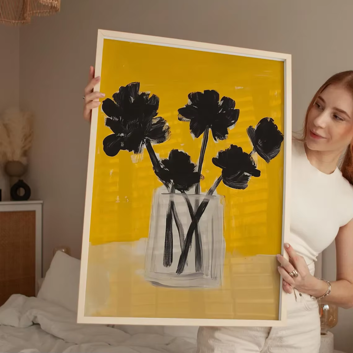 Impression d'art mural floral abstrait