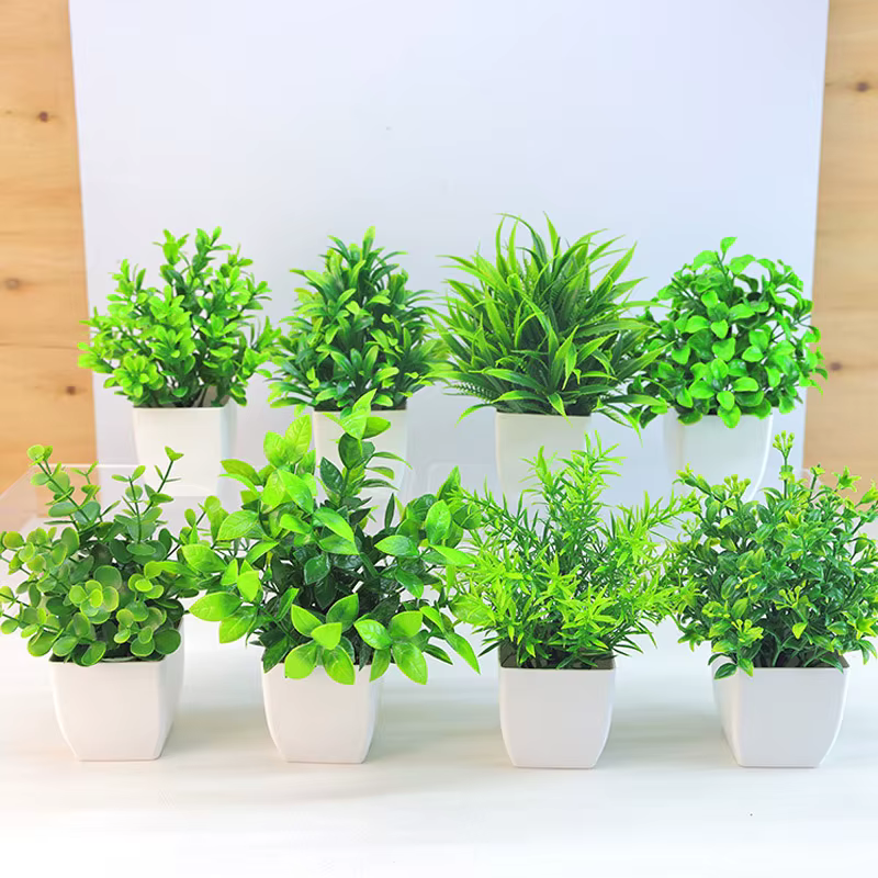 Bonsaï artificiel vert fausse plante Eucalyptus