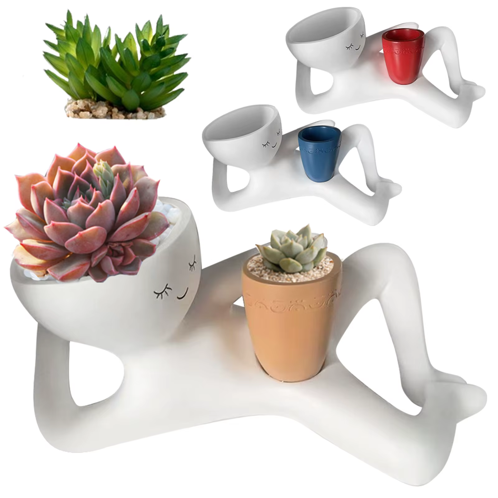Pot de fleurs en résine Lazy Guy Planter