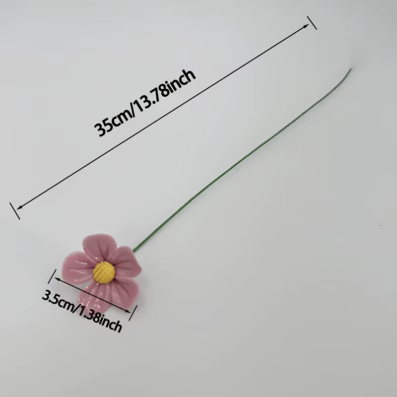Bouquet de fleurs en céramique à pétales multicolores
