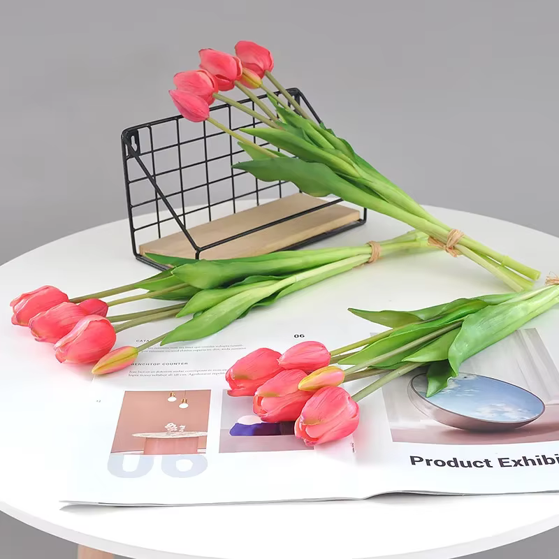 Bouquet de tulipes artificielles en silicone