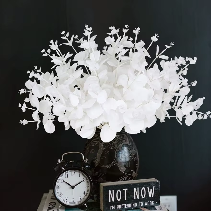 Feuilles d'argent plantes artificielles mariage mariée bouquets maison vase jardin table à manger intérieur extérieur bricolage cadeau boîte décor scrapbooks