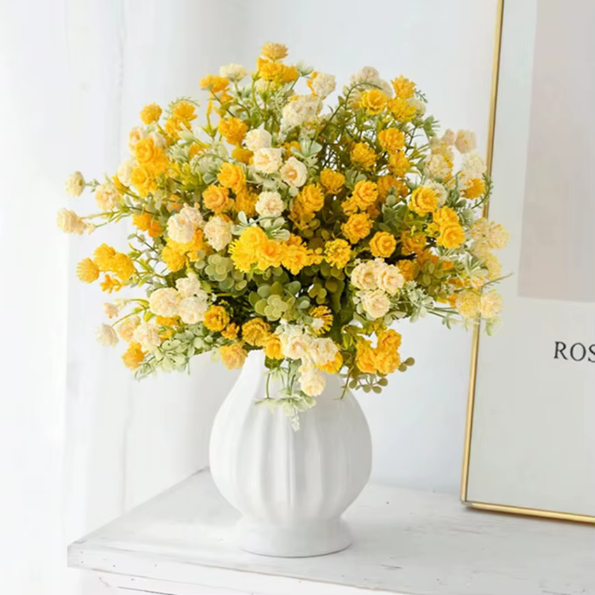 Soie Fleur Artificielle De Mariage Maison Chambre Décor Nuptiale Sala Salle Extérieure Distinctive Bouquet De Mariée Vase Jolie Photographie Prop