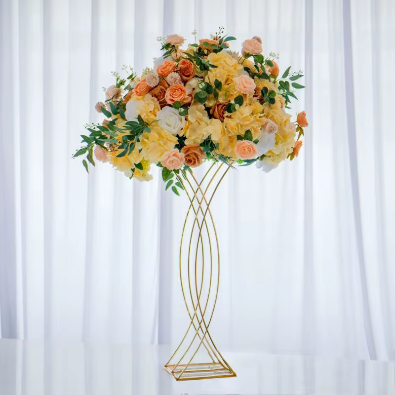 Supports de fleurs pilier centres de Table de mariage doré 80CM de haut route plomb décor à la maison