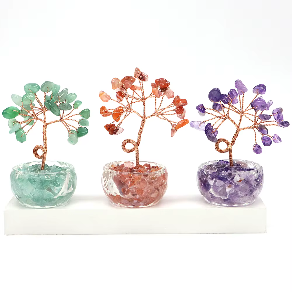 Arbres d'argent en cristal de 75mm