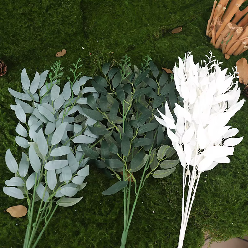 Plantes artificielles en feuilles de saule en soie