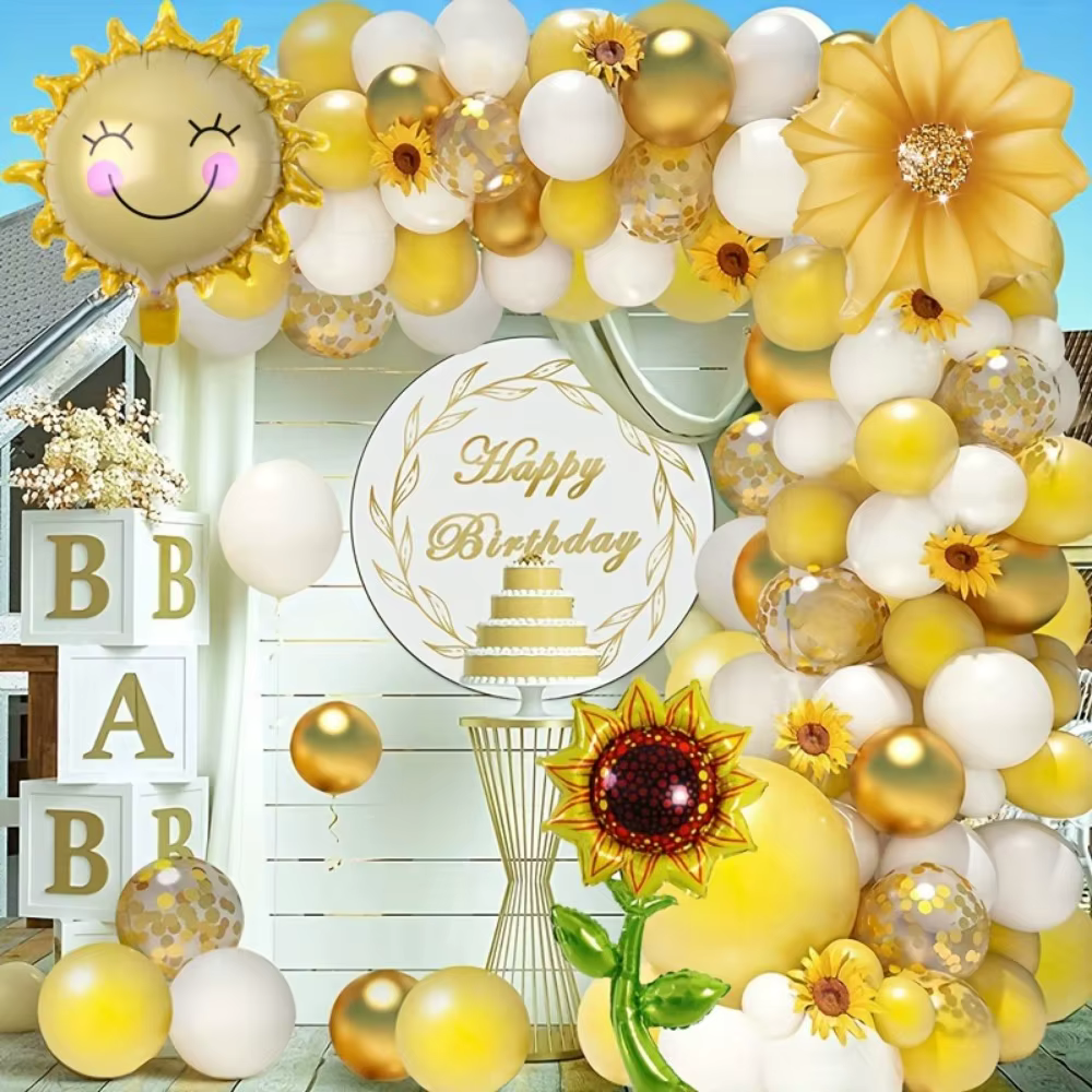 Ensemble de guirlandes de ballons jaune tournesol
