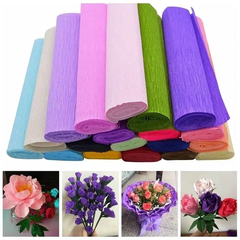 Papier crépon coloré fait à la main