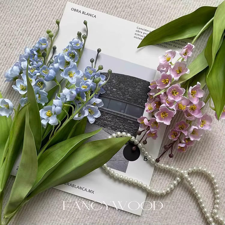 Bouquet de fleurs artificielles en soie de muguet
