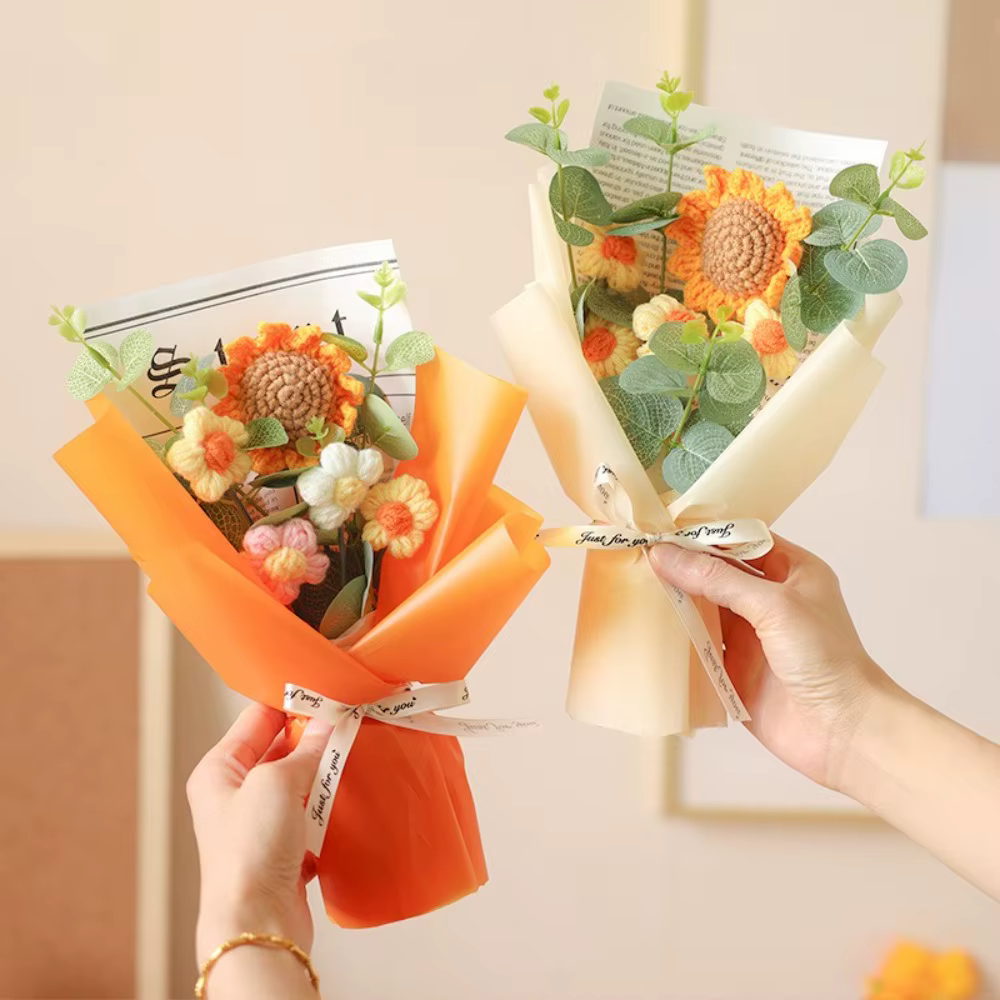 Bouquet de fleurs artificielles au Crochet