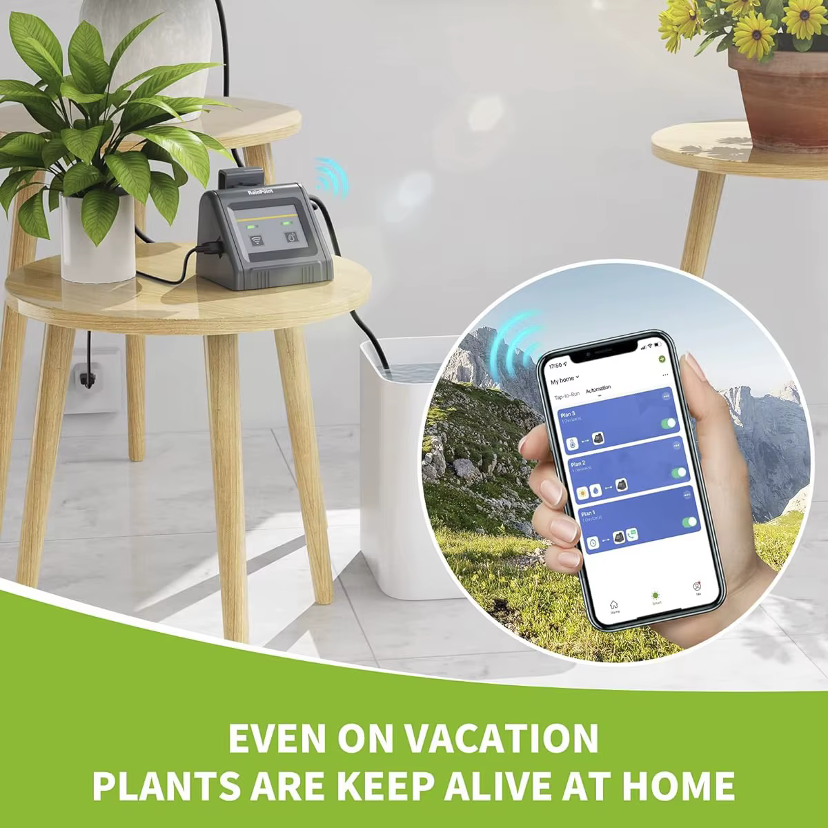 Système d'arrosage automatique WiFi pour plantes en pot d'intérieur