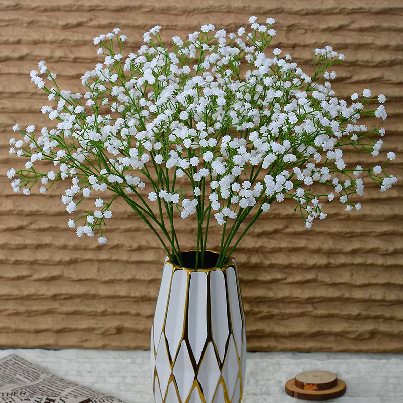 1/3 pièces blanc gypsophile fleurs artificielles mariage bricolage Bouquet décoration Arrangement en plastique fausses