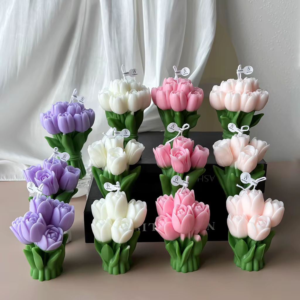 Bougie parfumée en forme de tulipe style Ins