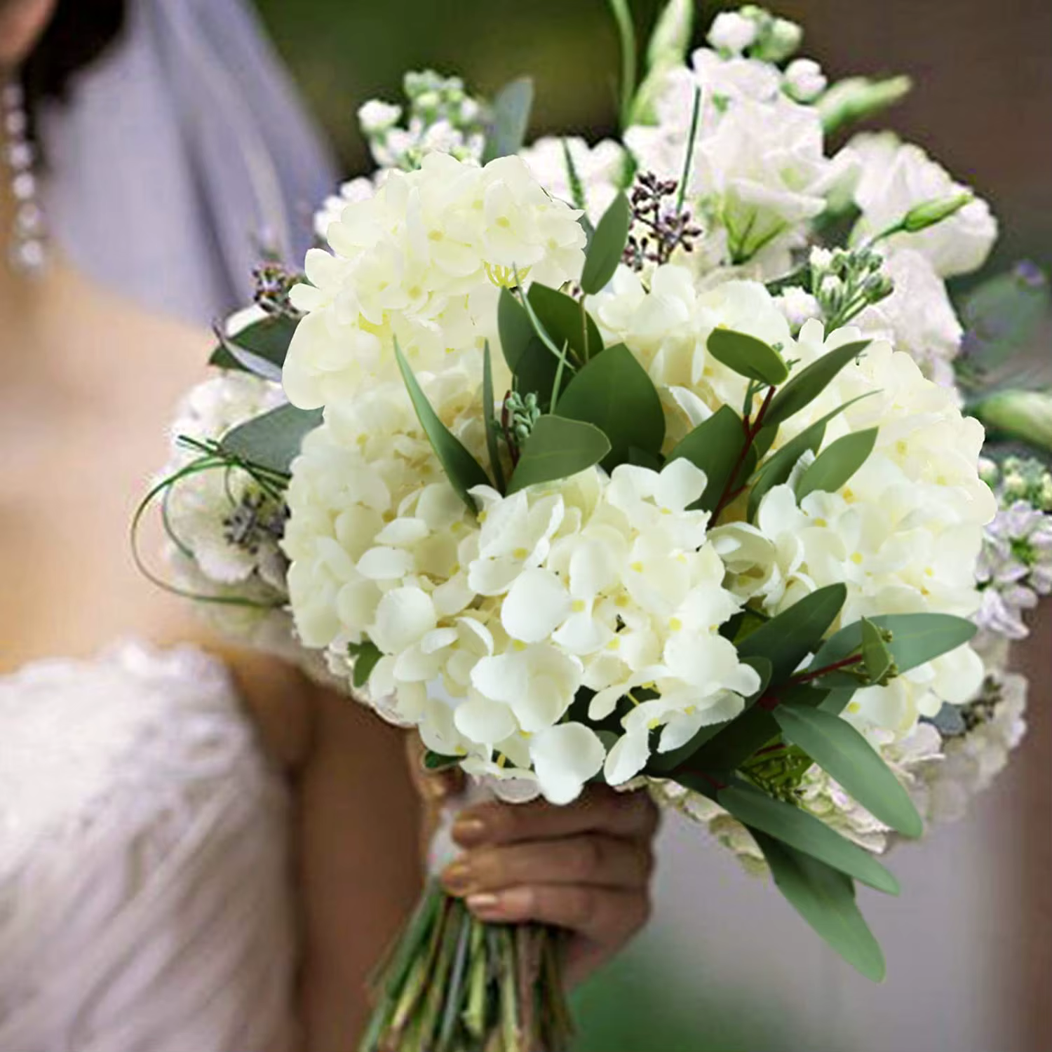 Hortensia fleurs en soie rose