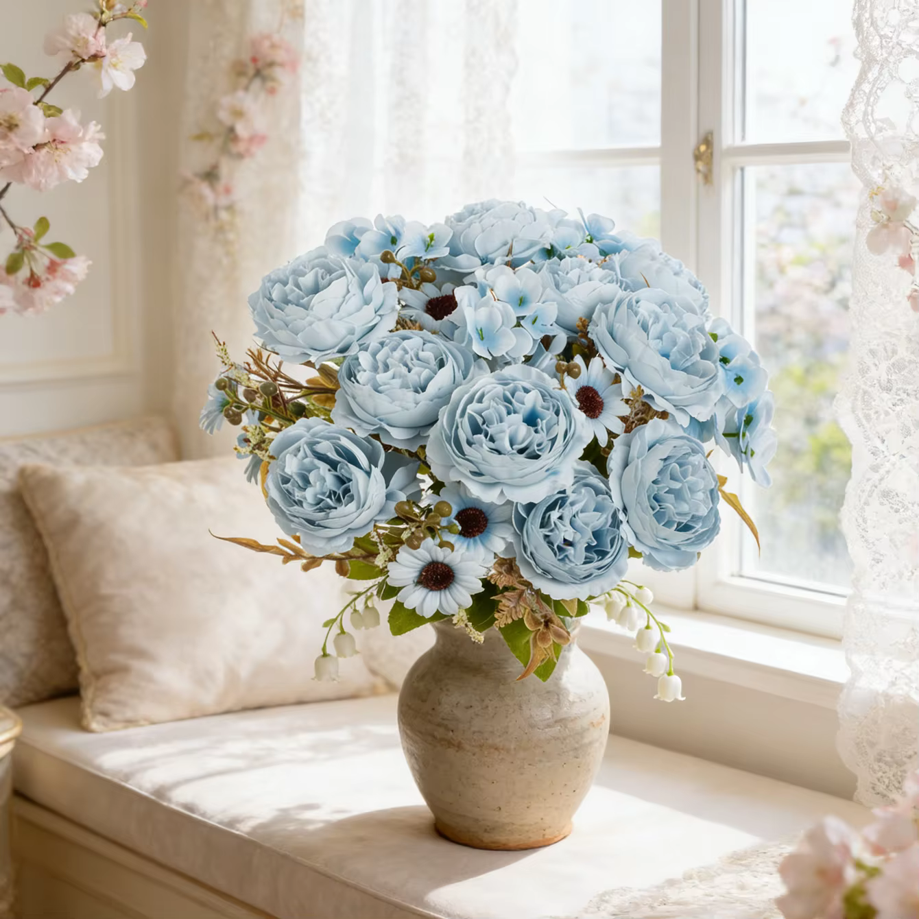 Fleurs artificielles en soie