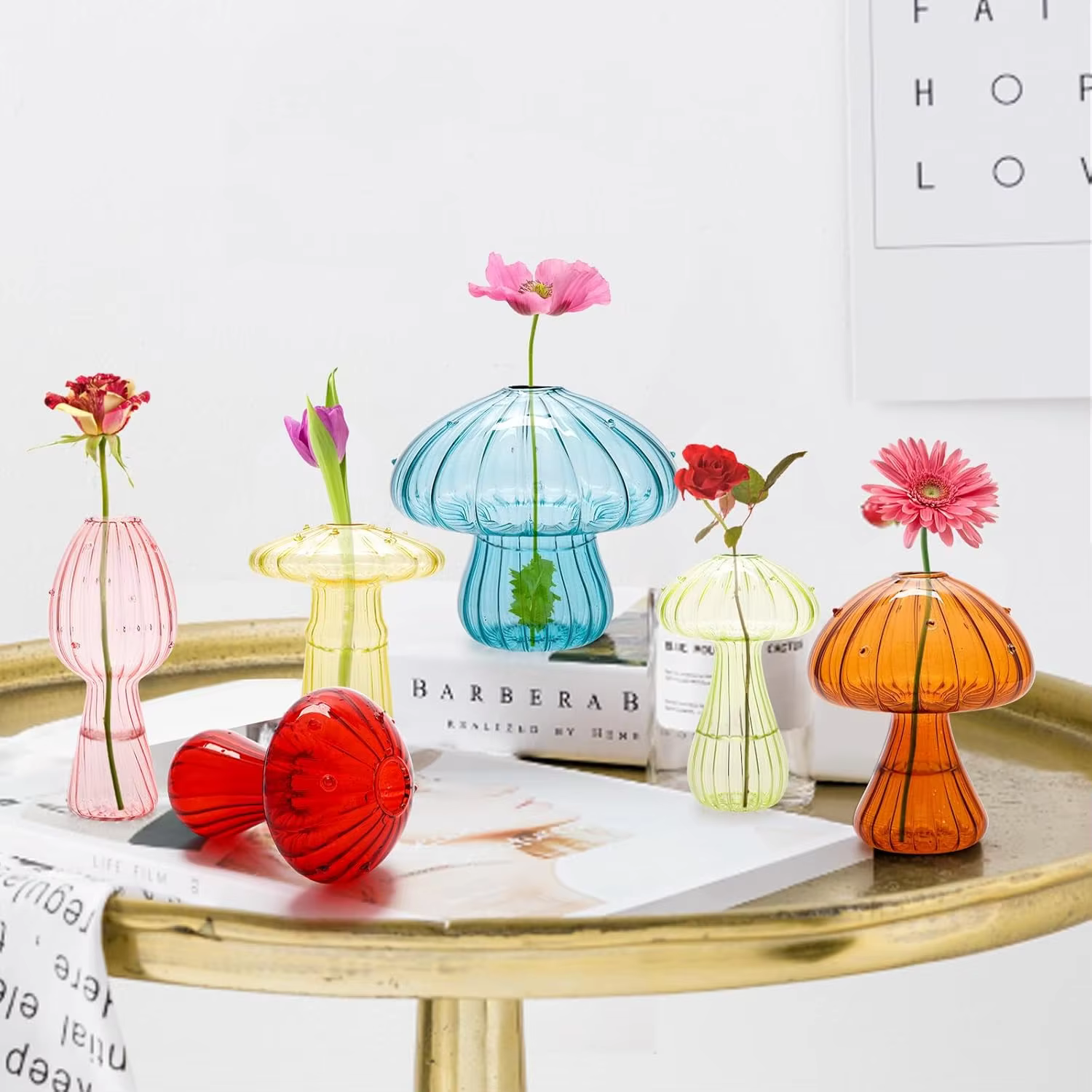 Ensemble de vase en verre à champignons – Mini Terrarium de propagation pour plantes et fleurs | Décor mignon pour la