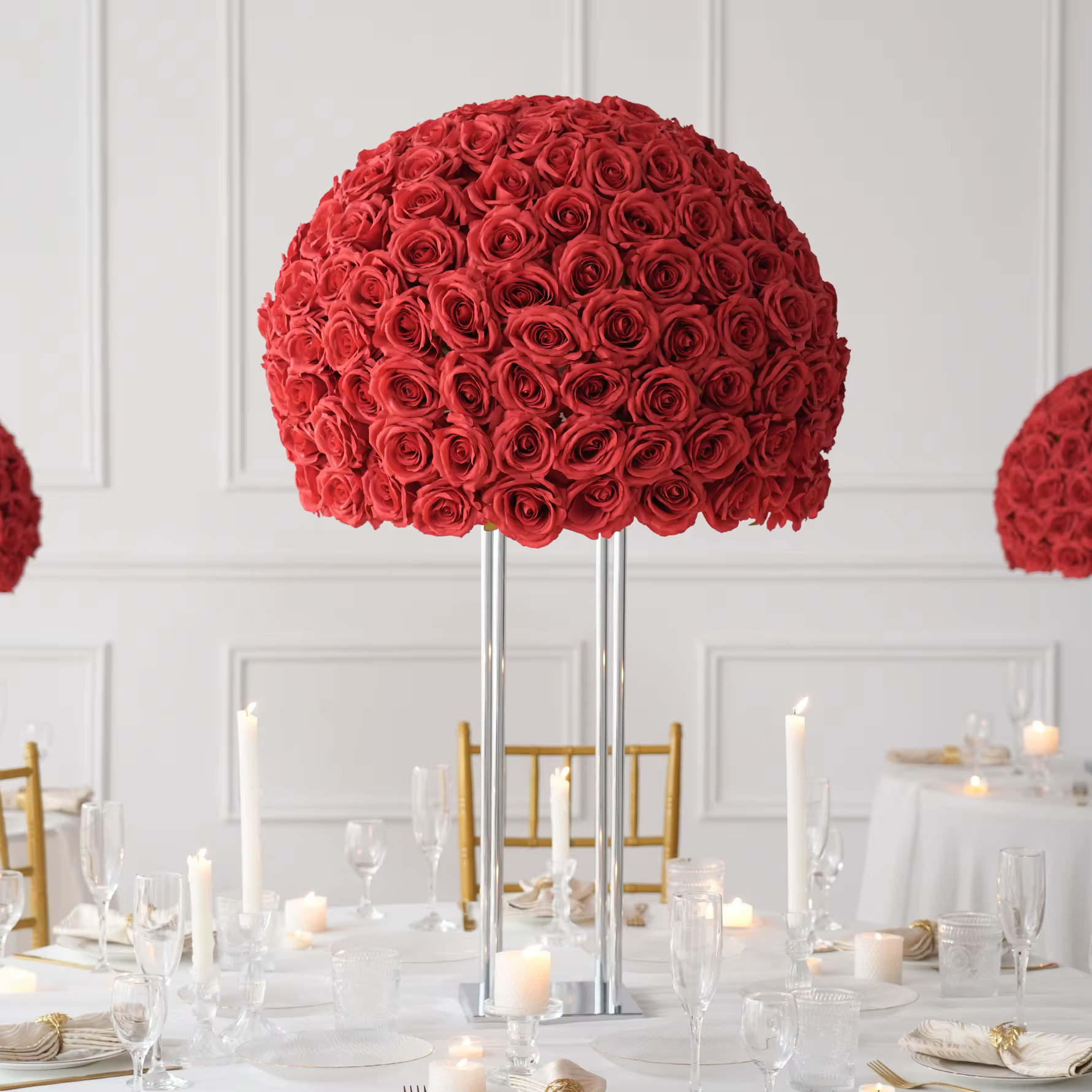 HMEOT H9186 Bouquet de roses rouges artificielles pour mariage